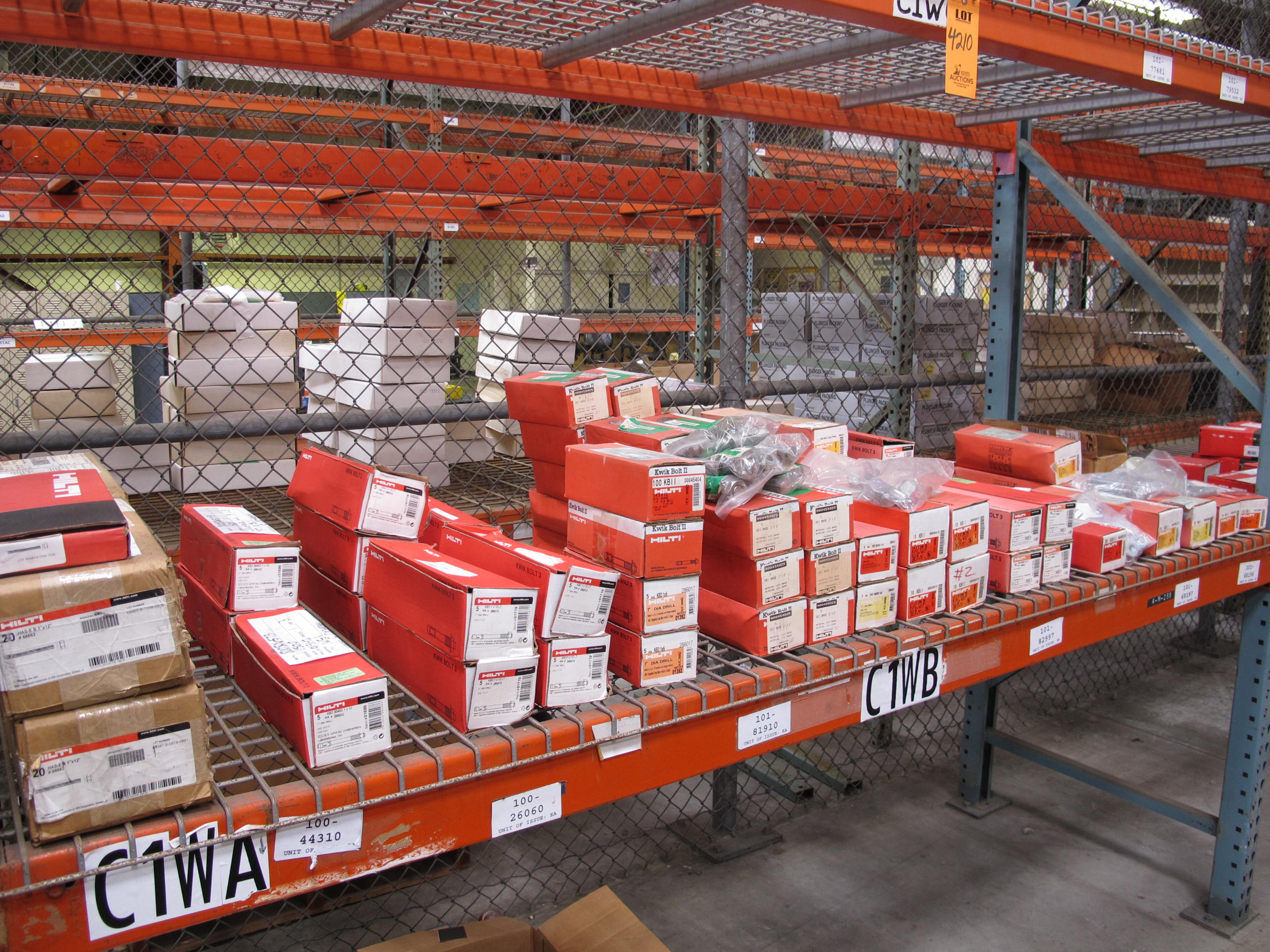 LOT TO INCLUDE: LARGE QUANTITY OF HILTI ANCHORS AND BOLTS. LOADING & HANDLING FEE $15-4210